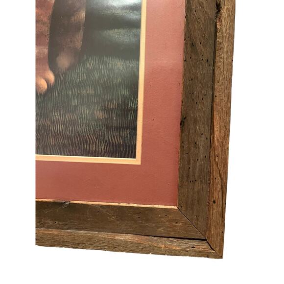 Martin Leman Tabby Cat Print Matted with Glass and Wood Frame 37.5” x 21.5” - Picture 4 of 7